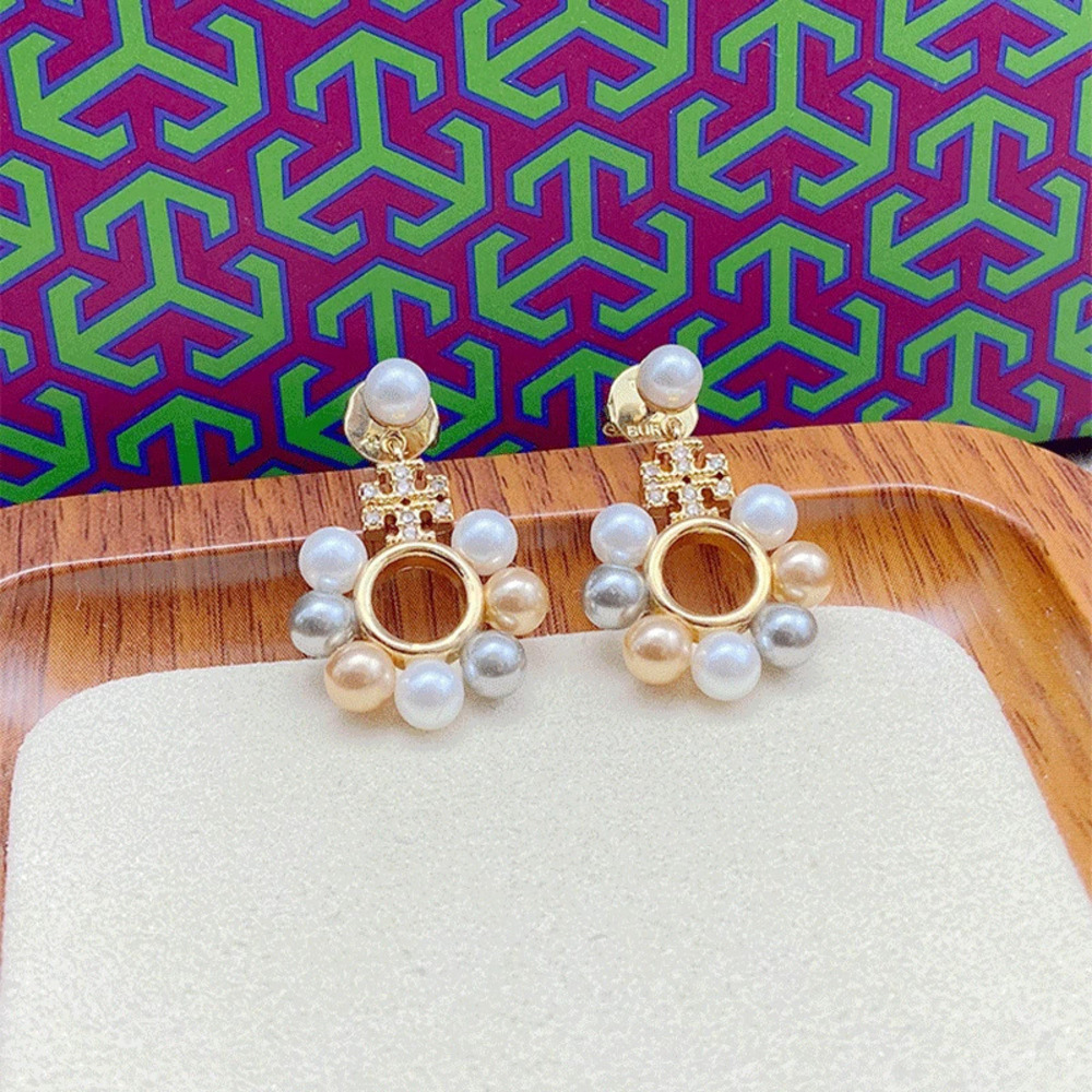 Tory Burch Vintage Colorful Pearl Drop Earrings
